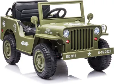 Produktbild von Kinderfahrzeug - Elektro Auto Offroad mit 12V7A Akku und 4x35W Motoren "Militär Grün" 2,4Ghz+Ledersitz+EVA