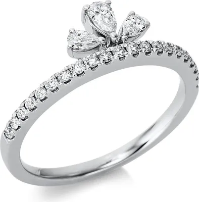 Produktbild von Ring aus 750 Gold Weißgold 24 Diamanten 0,39ct TW-SI B:6,7mm Innenumfang 54mm  Ø17.2mm