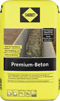 Produktbild von SAKRET Premium-Beton 25 kg, 0-8 mm Körnung, wasserfest und frostbeständig
