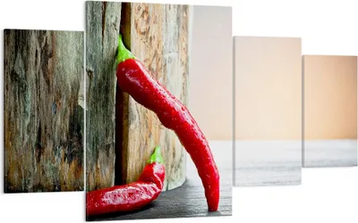 Produktbild von Bild auf Leinwand - Leinwandbild - Chili Gewürz Gemüse - 160x90cm - Wand Bild - Wanddeko - Leinwanddruck - Bilder - Kunstdruck - Wanddekoration - Leinwand bilder - Wandkunst - DL160x90-2264