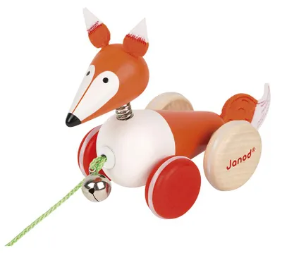 Image de Janod Animaux à tirer en bois Renard - Zigolos - Jouets de motricité