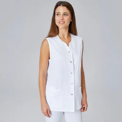 Produktbild von Damen Kasack weiß, Größe 5XL : 5XL : weiß : 50% Baumwolle 50% Polyester