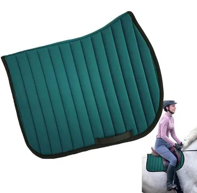 Productafbeelding van Zadeldekje Paard - Paardrijdekje Zadelonderlegger - Verbeteren Rijcomfort - Ergonomisch Ontwerp - 68x51 cm - Donkergroen