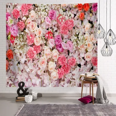 Produktbild von Blumen-Wandteppich, Wandbehang, Natur, Schlafzimmer, Wanddekoration, Japanische Pflanze, Kirschblüten, Bäume, Malerischer Wandteppich Für Zuhause, Stoff, Wandkunst, Decke (200 cm x 150 cm,Farbe 2)