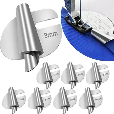 Produktbild von Rollsaumfuß - 8er Set - 3/4/5/6/7/8/9/10 mm - Nähfuß für Nähmaschinen - Rollsaum-Nähfuß Set - Nähmaschinenzubehör für Saumkanten