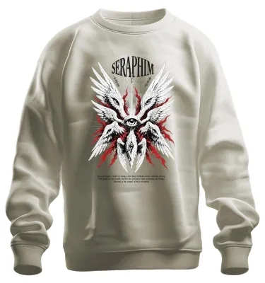 Productafbeelding van Seraphim, Bijbels accurate engel, ogen, vleugels, engelologie, sweatshirt, trui, natuur, maat M