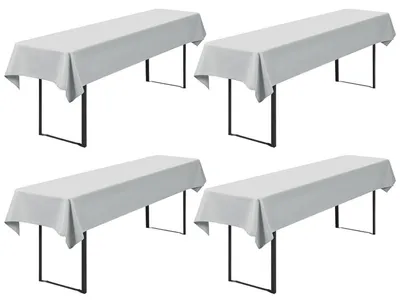 Image de Nappes grises claires, 250 x 100 cm, lot de 4, pour tables de bière d'une largeur de 50 à 70 cm