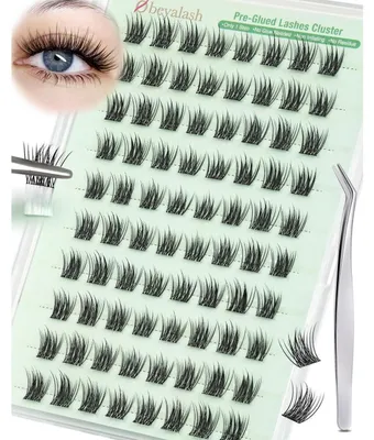 Produktbild von Selbstklebende Wimpern Extensions Set 13mm 14mm Natürliche Lash Clusters Ohne Kleber DIY