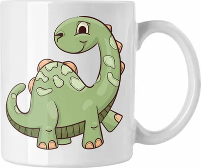 Produktbild von Trendation - Coole Tasse für Dinofans Dinosaurier Geschenkidee Jungs Jungen Geschenke Lustig (Weiß)
