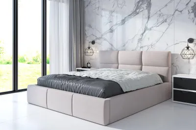 Produktbild von Polsterbett EMILI 120 x 200  plus Matratze und Bettkasten. Möbel vom Hersteller- Handarbeit! Bett Komplett-Set mit Matratze,Bettkasten, Lattenrost & Kopfteil. Modern und robust. Elegantes Bett mit massives Kopfteil und kristallähnlichen Knöpfen.