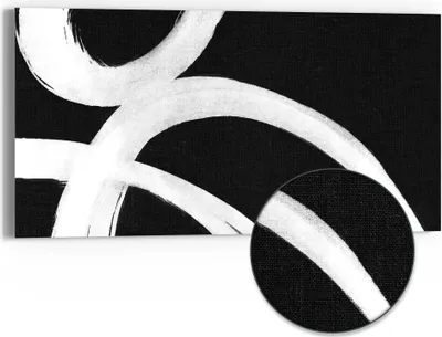 Produktbild von DEQORI Hybrid Leinwand Bild 60x30 cm 'Schwarze Eleganz' Wandbild Glas flach modern