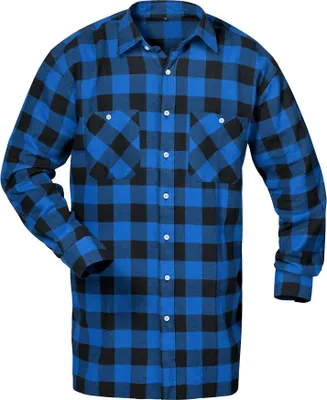 Produktbild von MICHIGAN Flanell-Hemd, Blau/Schwarz kariert Größe L (41/42)
