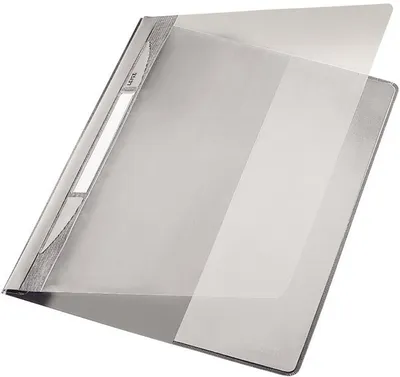 Produktbild von Plastik-Hefter Exquisit A4+ PVC mit Innentasche grau Packung mit 10 Stück