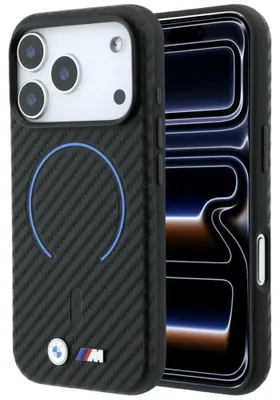 Obrázek produktu pro Pouzdro s karbonovým designem pro iPhone 18 Pro Max, černé barvy, s kroužkem a logem MagSafe