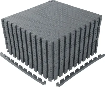 Obrázek produktu pro FCH 18 ks 30 x 30 cm sada rohoží Sada ochranných rohoží s koncovými díly Ochranná rohož Podlahové rohože Ochrana podlahy Ochranné rohože Skládací rohož Podložka pod bazén,šedá