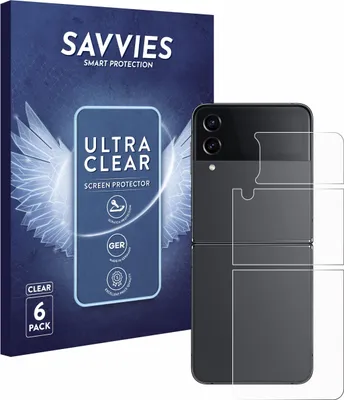 Produktbild von 6x Für Samsung Galaxy Z Flip 4 (Rückseite) Schutzfolie Savvies Displayschutz Display Schutz Folie Klar Transparent