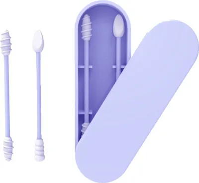 Produktbild von Silikon Wattestaebchen Stick wiederverwendbare tragbare und reinigbare Ohr Q-Tip Grobe Reibung Wattestaebchen fuer Ohrreinigung Make-up 2 Stueck