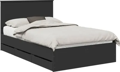 Obrázek produktu pro vidaXL Rám postele se zásuvkami černý 120 x 190 cm Dřevěná konstrukce