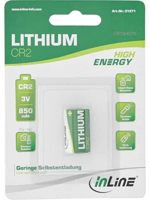 Image de InLine® Pile lithium haute énergie, CR2, 3V 850mAh, 1 blister