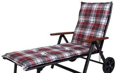 Produktbild von Auflage Rollliege Prato/Neckar 10610-350 rot-grau-weiß kariert 189x62x7,5 cm Sun Garden