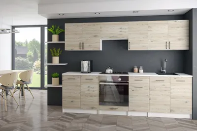 Produktbild von KÜCHE KÜCHENZEILE KÜCHENBLOCK MODERN 240 CM Einbauküche eiche bordeaux