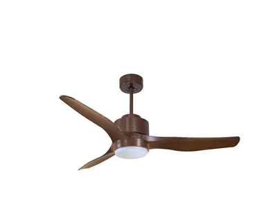 Produktbild von Deckenventilator DC brauner mit Holzflügeln 127cm für 35m2 mit Licht
