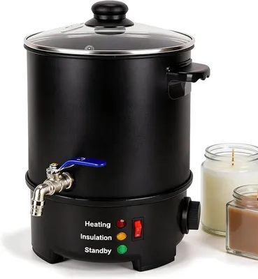 Produktbild von Wachsschmelzer 6L, Wachsschmelztopf für Kerzenherstellung Kerzen Schmelztopf 1100W 220V Kerzengießset mit Wasserhahn zu Kerzen Gießen und Temperaturregler Wachs zum Gießen