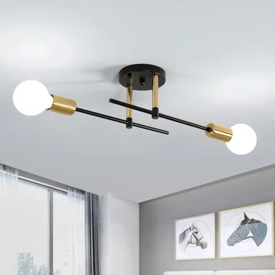 Produktbild von Comely Deckenlampe Vintage, 2-flammig E27 Kronleuchter aus Metall
