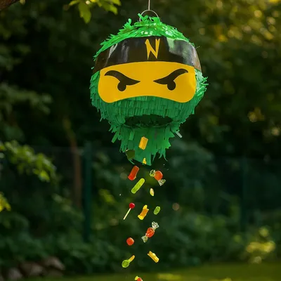 Image de Piñata Ninja avec chauve-souris et masque pour fêtes d'enfants