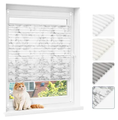 Produktbild von Plissee Rollo - Fenster- und Türrollo - 65 x 120 cm - Lichtdurchlässig - Sichtschutz - Sonnenschutz - Ohne Bohren