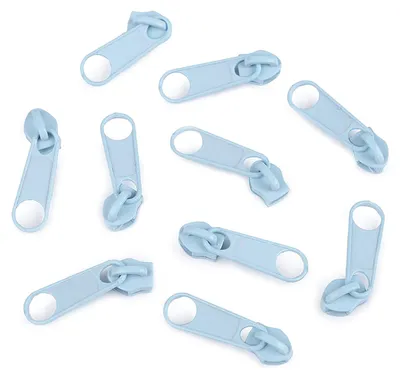 10 Reißverschluss Zipper für Endlosreißverschluss, 3mm, babyblau