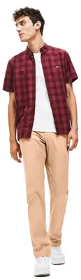 Image de Pantalon chino pour homme Lacoste, couleur beige, modèle classique, taille W36