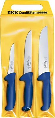 Obrázok produktu pre F. DICK Küchenmesser Set ErgoGrip 3tlg Ausbeinmesser 13cm+15cm  Blockmesser 21cm