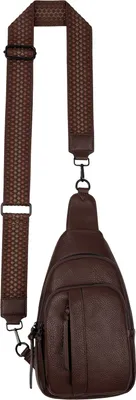 Produktbild von Brusttasche Umhängetasche Schultertasche Cross Body Bag Kunstleder Italy-Design CHOCOLATE