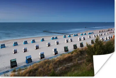 Produktbild von MuchoWow® Poster Ostsee - Strand - Strandkörbe 180x120 cm - Fotoplakat