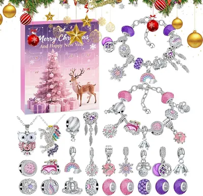 Produktbild von Adventskalender 2025 für Frauen mit 24 Schmuckstücken – Ohrringe, Halsketten & Armbänder, Geschenk für Freundin, Familie, Teenager, Weihnachten