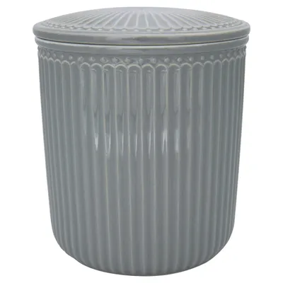 Produktbild von Greengate Vorratsdose mit Deckel ALICE Stone Grey Grau Medium 13x15 cm Keramik