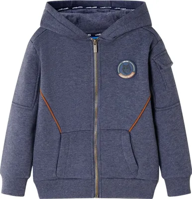 Produktbild von Cloris Designermöbel Kinder-Kapuzenpullover mit Reißverschluss Dunkelblau Melange 128 2024 Neu