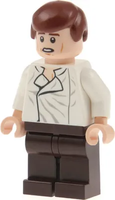 Produktbild von 1x Lego Minifigur Star Wars Han Solo Shirt weiß Haare Doppelgesicht 75137 sw0714