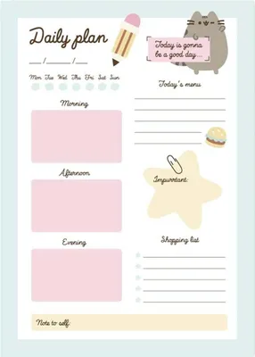 Produktbild von Pusheen, Tagesplaner A5 54 Seiten Foodie, spielerisches Design, Mehrfarbig