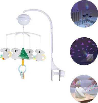 Produktbild von Chipolino Musikmobile Bluetooth-Funktion Projektor Plschfiguren Universalklemme grau
