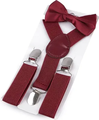 Obrázek produktu pro Dětská společenská chlapecká sada (2-6 let), motýlek a šle 650332/05, světlá bordó