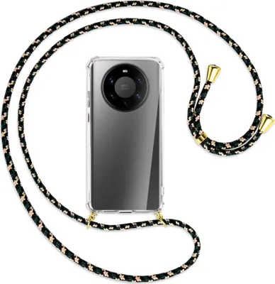 Produktbild von Handykette Backcover-Schutzhülle mit Band (Metall goldfarben) für Huawei Mate 40 Pro Plus - camouflage