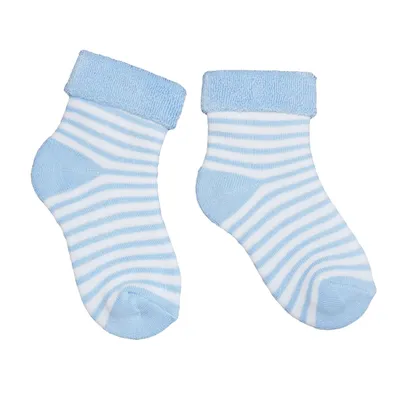Productafbeelding van Babykousen van katoenfleece, lichtblauw, maat 17-18