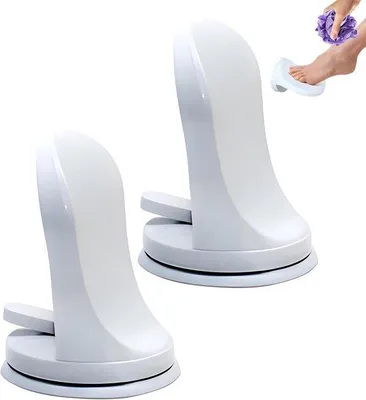 Immagine prodotto di Set di 2 sedie da bagno - Design antiscivolo con maniglie - Solido poggiapiedi - Sedia da bagno leggera per vasca e doccia