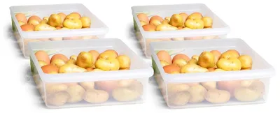 Produktbild von Novaliv 4x Kühlschrank Organizer 30,5 x 7,5 x 22 cm BPA-frei Küchenordnung  Germany vorratskammer organizer Lebensmittelecht Aufbewahrung für Küche Waschküche Ordnungssystem Kühlschrankfach