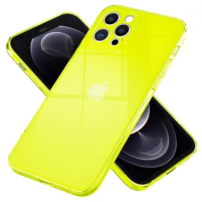 Zdjęcie produktu dla Etui na telefon komórkowy NALIA Clear Neon do iPhone 13 Pro Max, przezroczyste, kolorowe, świecące, nieżółknące, cienkie, wytrzymałe etui ochronne Żółty