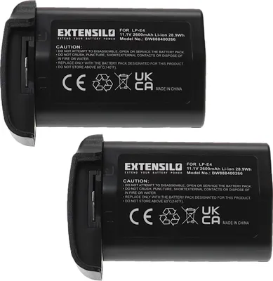 Produktbild von EXTENSILO 2x Akku kompatibel mit Canon EOS 1D X, 1Ds Mark III, 1D Mark III, 1D Mark IV, 1D X Mark 2 Kamera (2600 mAh, 11,1 V, Li-Ion)