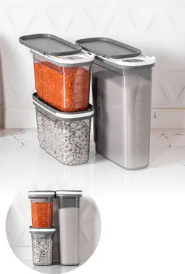 Obrázok produktu pre Hermia Concept, BNMSRGAR03-1227, úložné boxy, sada úložných boxov (3 kusy), antracitová, plast, 9,5 x 19,5 x 26 cm
