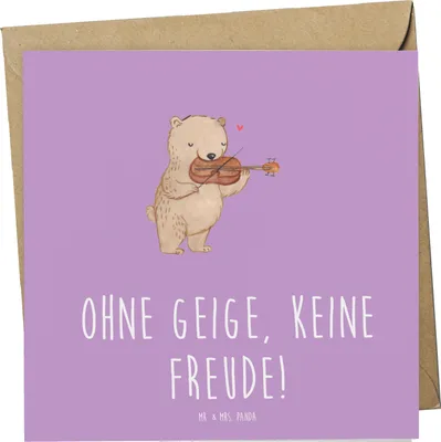 Produktbild von Mr. & Mrs. Panda Glückwunschkarte Geige Freude - Lavendeltraum - Geschenk, Instrument, doppelkarte, Lernen, Musik, Musiker, Orchester, Violine, Musikinstrument, Folklore